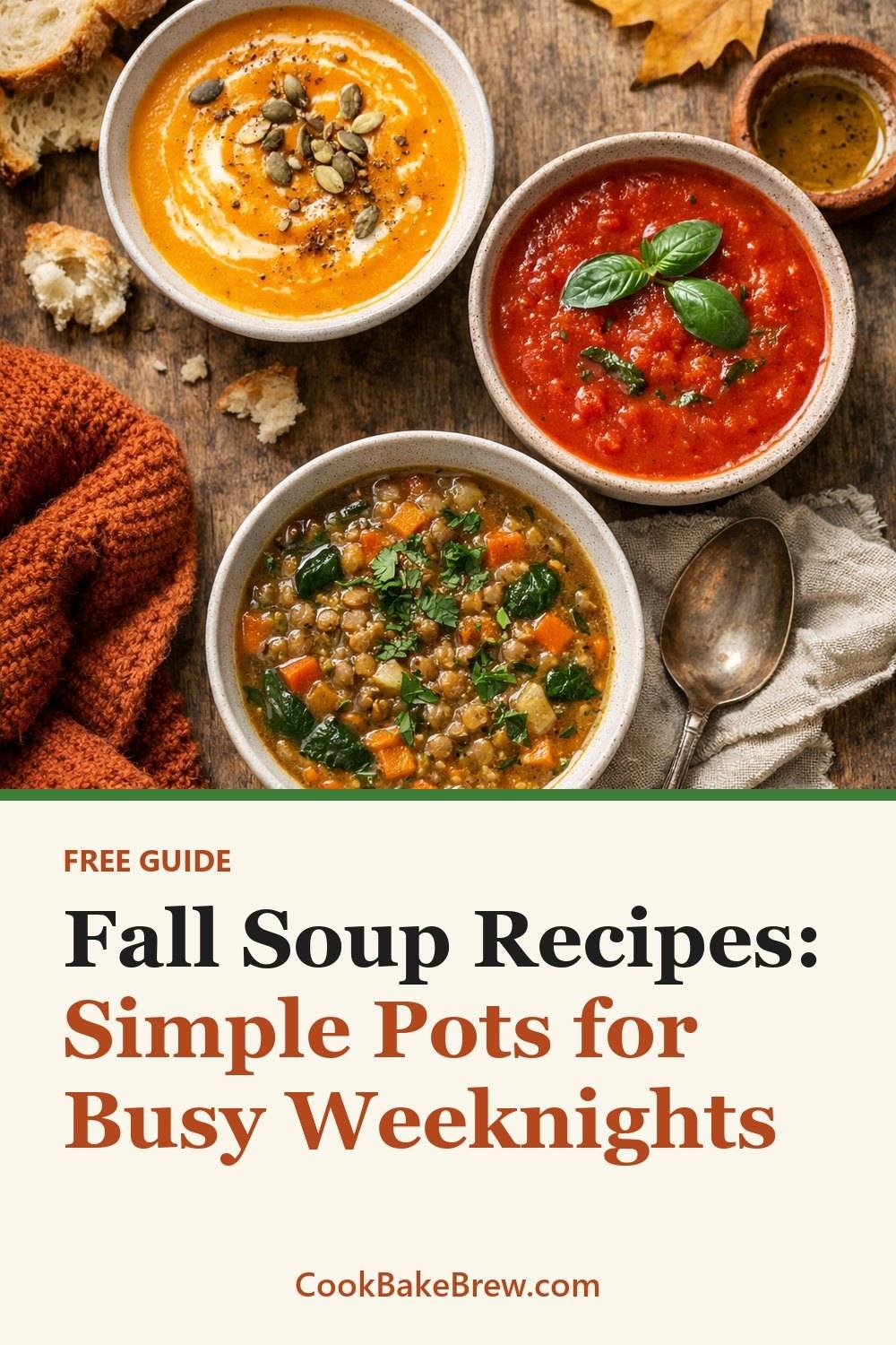 Fall Soup Recipes: Simple Pots for Busy Weeknights. The list includes A basic method that works for most soups, Ideas to rotate through, Blend with care.
